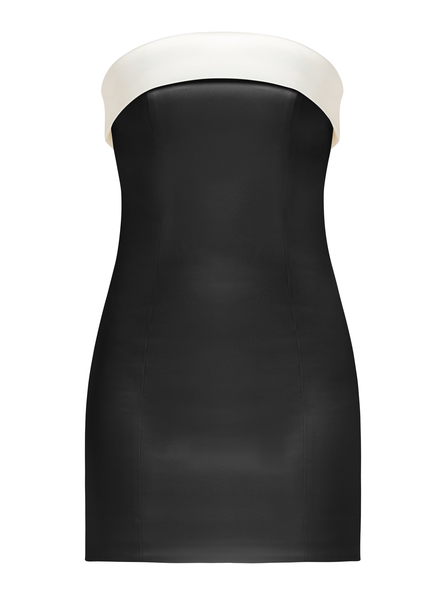 Romantic Allure Satin Mini Dress - Black & White