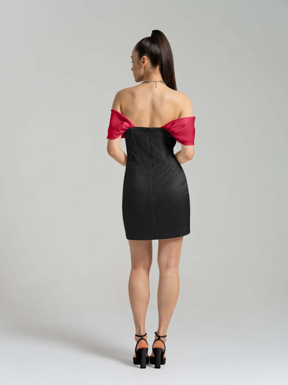 Signature of the Sun Mini Dress - Black & Red by Tia Dorraine Women's Luxury Fashion Designer Clothing Brand
