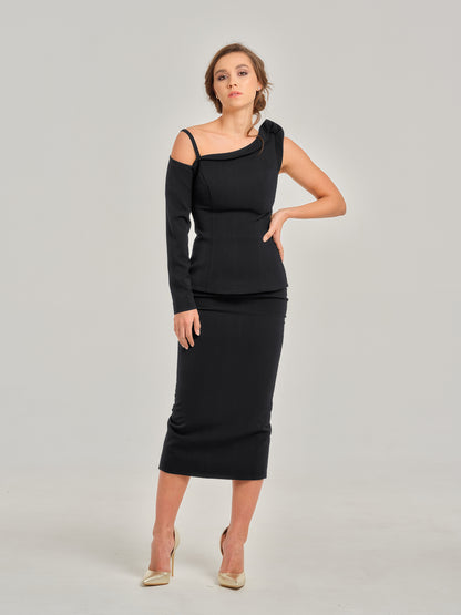 Magnetic Power Asymmetric One-Shoulder Top by Tia Dorraine Women's Luxury Fashion Designer Clothing Brand