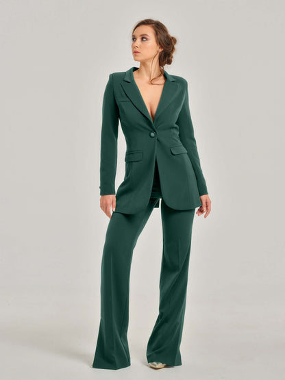 Emerald Dream Timeless Classic Blazer by Tia Dorraine Women's Luxury Fashion Designer Clothing Brand