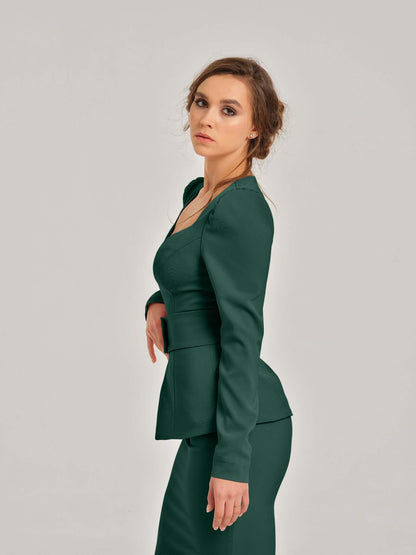 Emerald Dream Sweetheart Blouse by Tia Dorraine Women's Luxury Fashion Designer Clothing Brand
