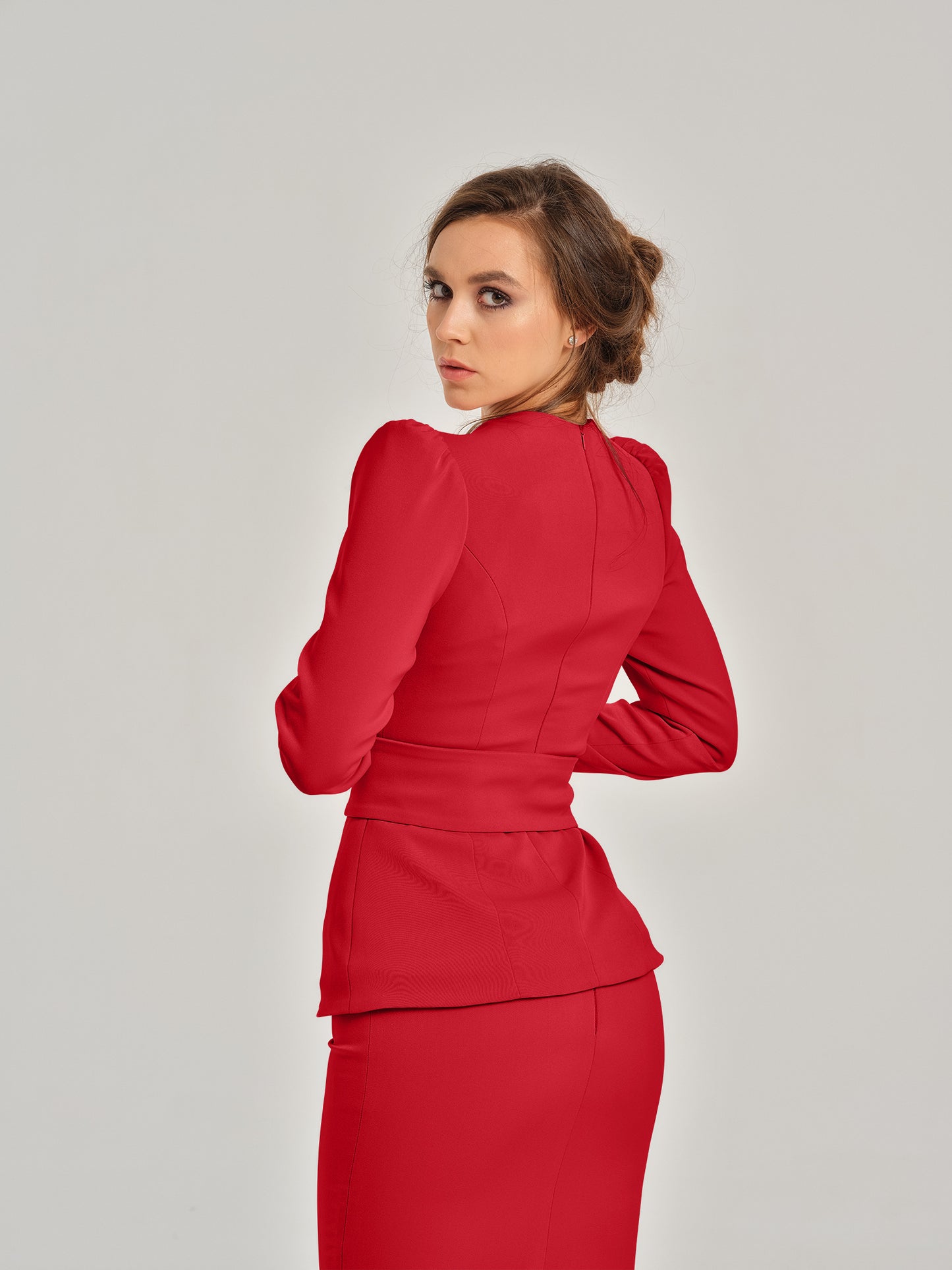 Fierce Red Sweetheart Blouse by Tia Dorraine Women's Luxury Fashion Designer Clothing Brand