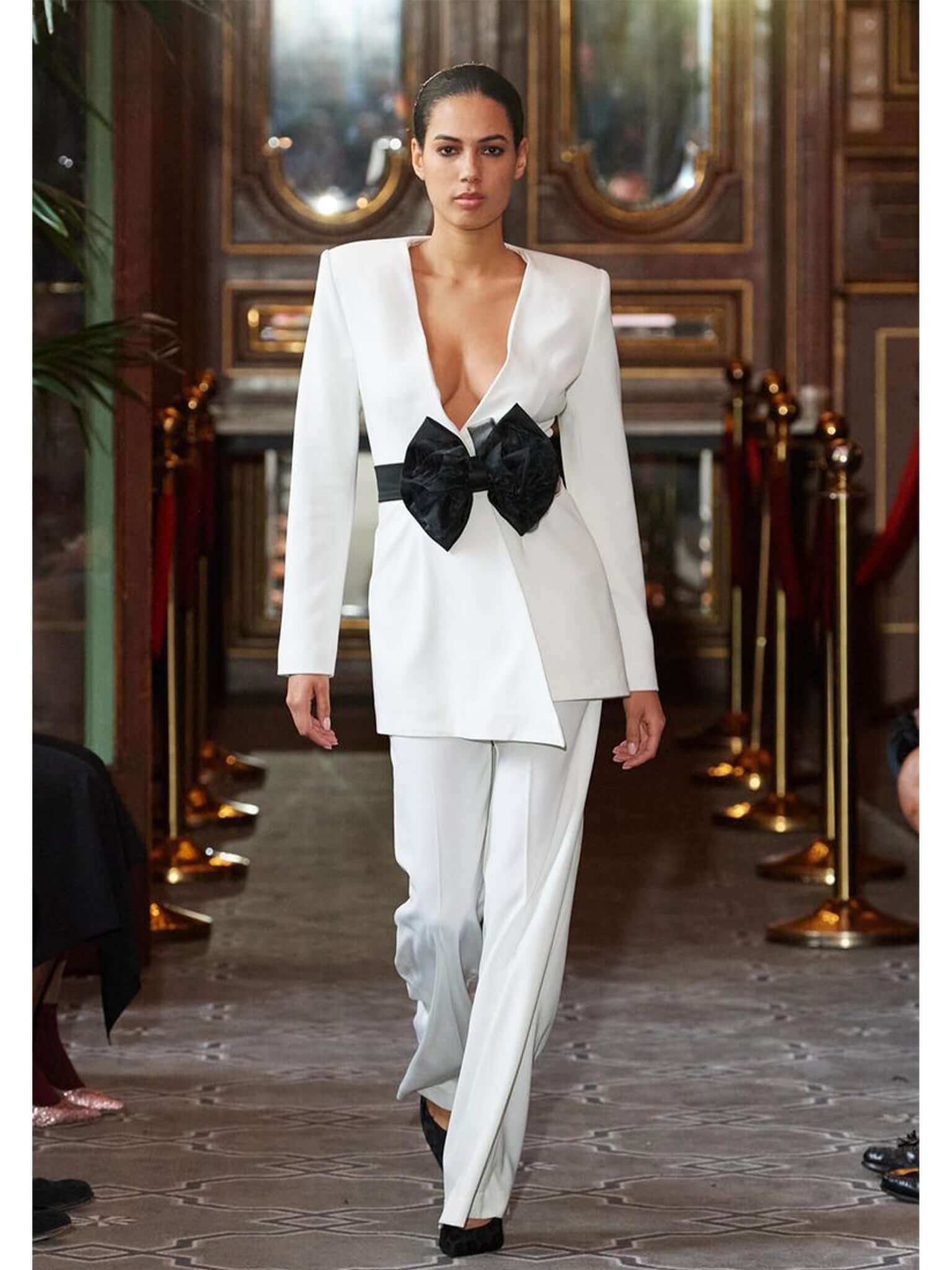 Rare Pearl High-Waist Flared Trousers by Tia Dorraine Women's Luxury Fashion Designer Clothing Brand