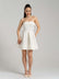 Sweet Love Flared Satin Mini Dress - Pearl White