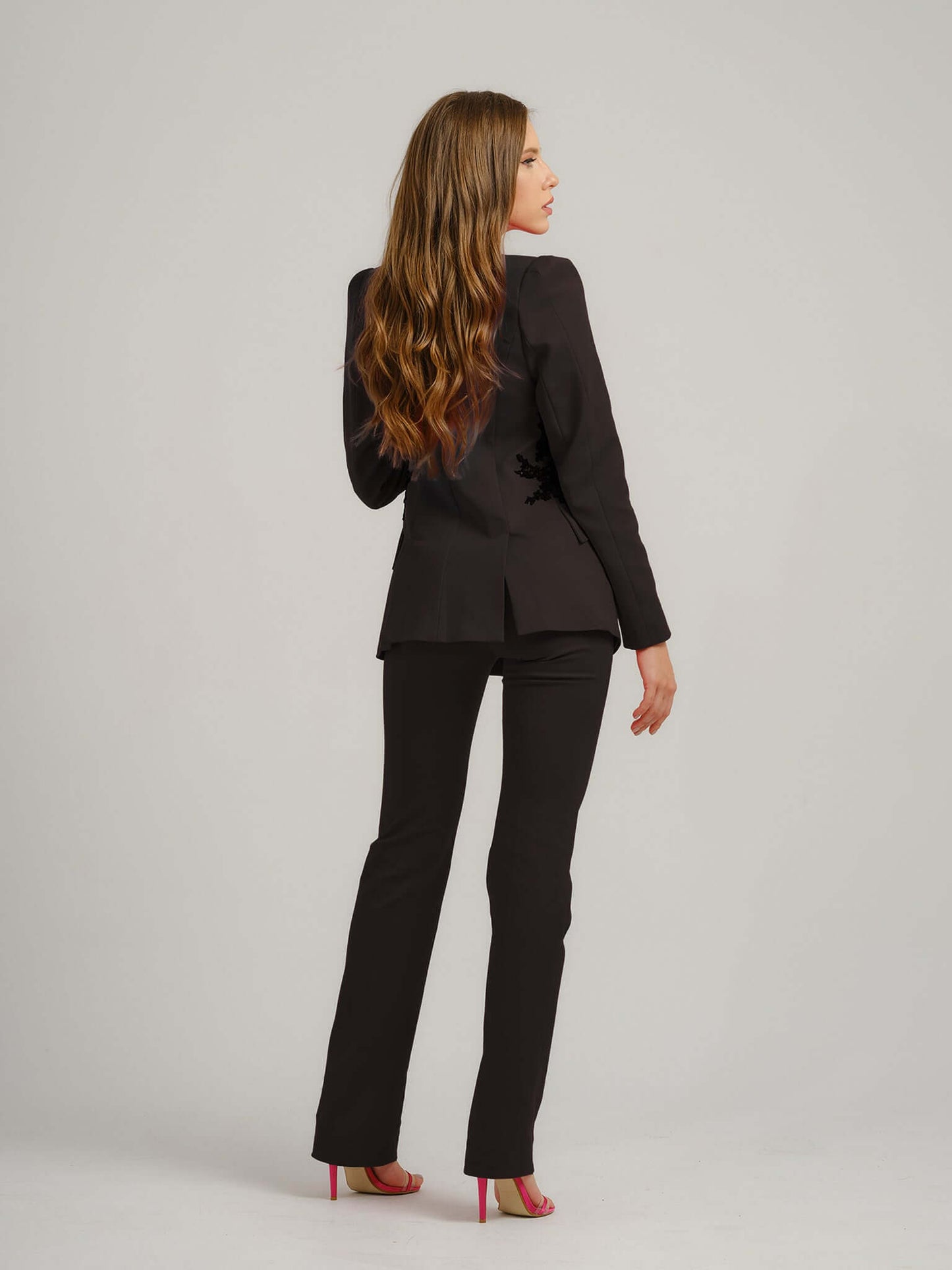 Fantasy Straight-Leg Slim Trousers - Black by Tia Dorraine Women's Luxury Fashion Designer Clothing Brand
