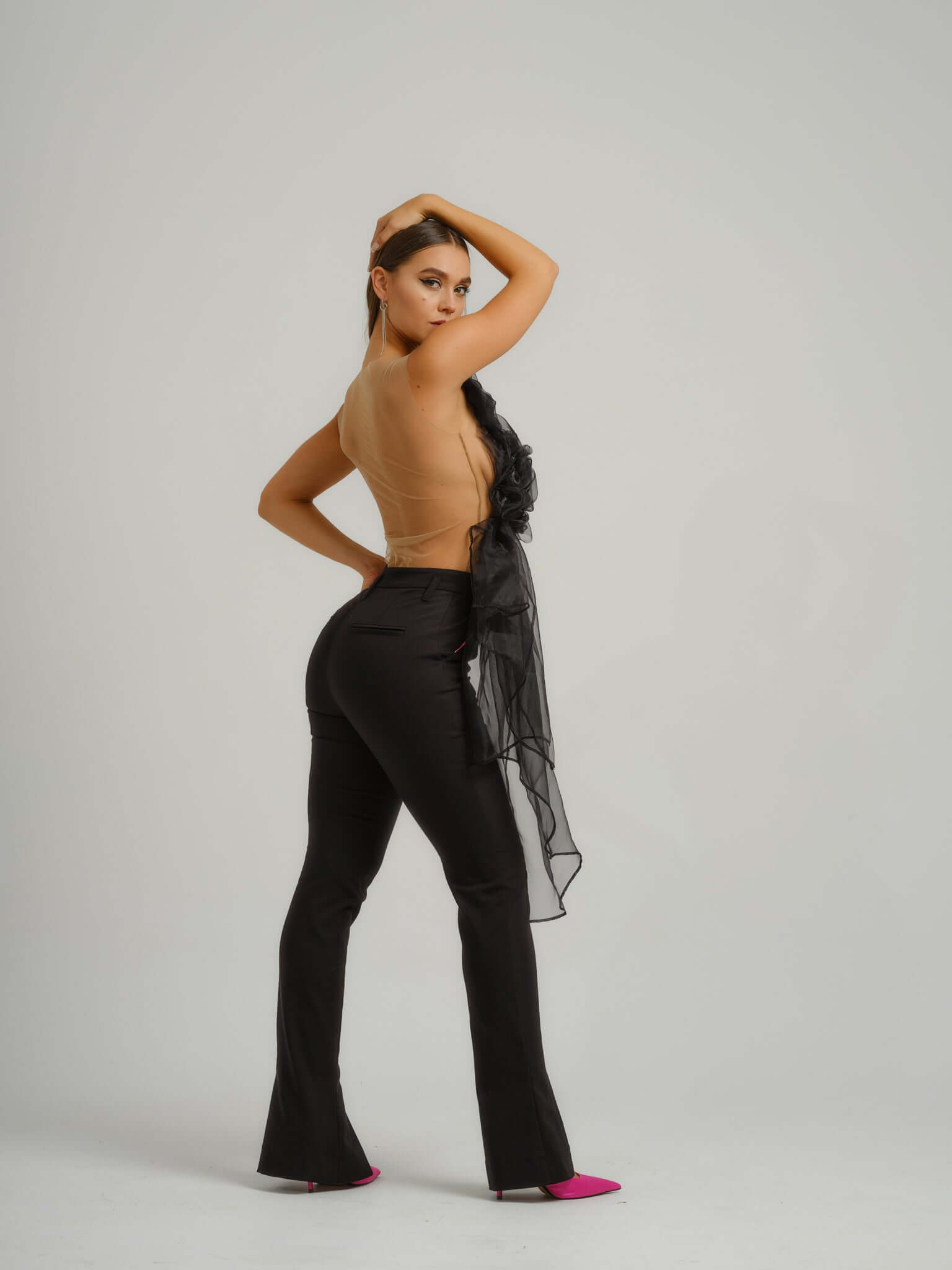 Double Identity Slim Trousers With Slits by Tia Dorraine Women's Luxury Fashion Designer Clothing Brand