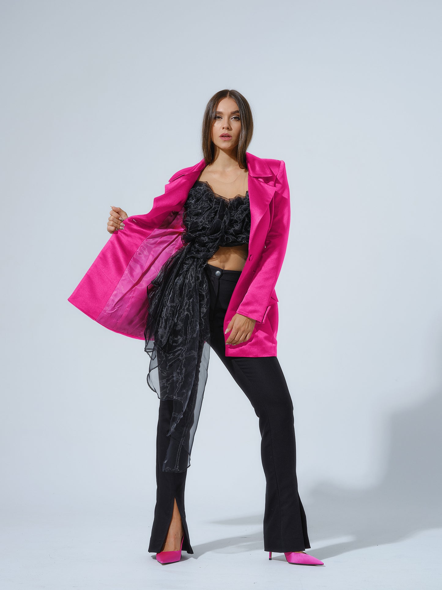 Midnight Sky Hourglass Blazer - Pink by Tia Dorraine Women's Luxury Fashion Designer Clothing Brand