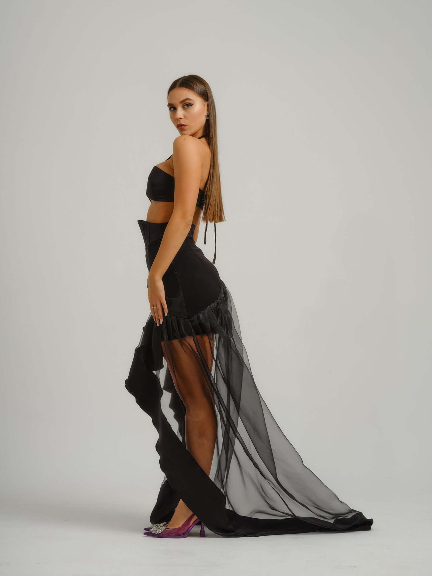 Savage Beauty Asymmetric Organza Skirt by Tia Dorraine Women's Luxury Fashion Designer Clothing Brand