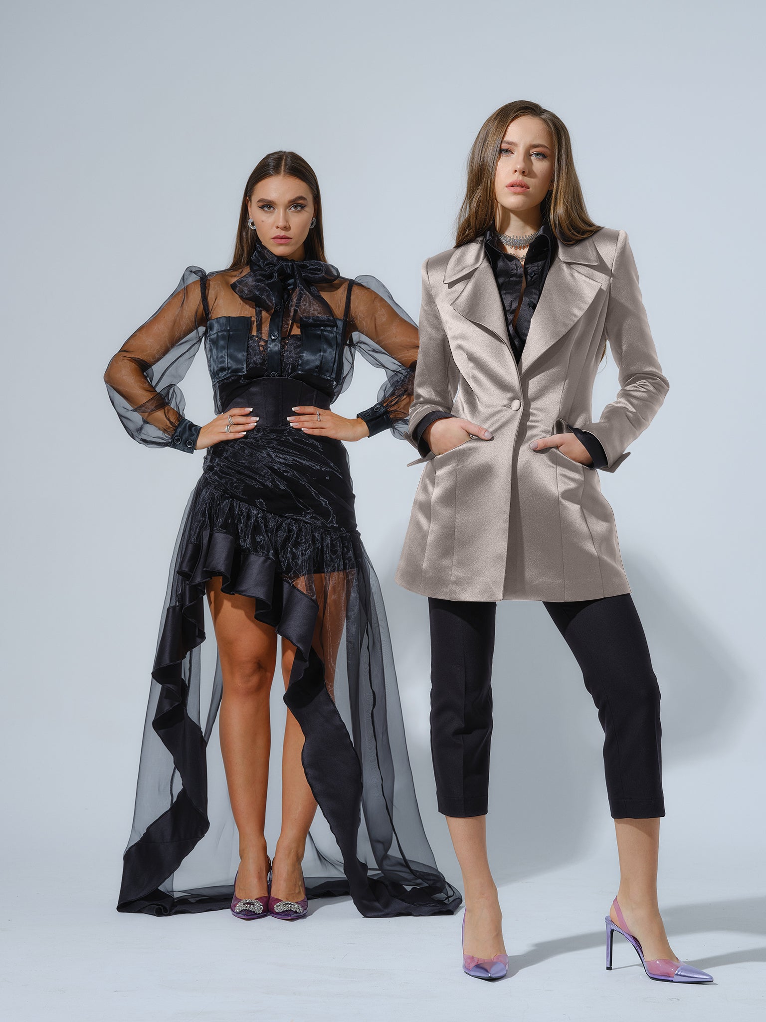 Midnight Sky Hourglass Blazer - Silver by Tia Dorraine Women's Luxury Fashion Designer Clothing Brand