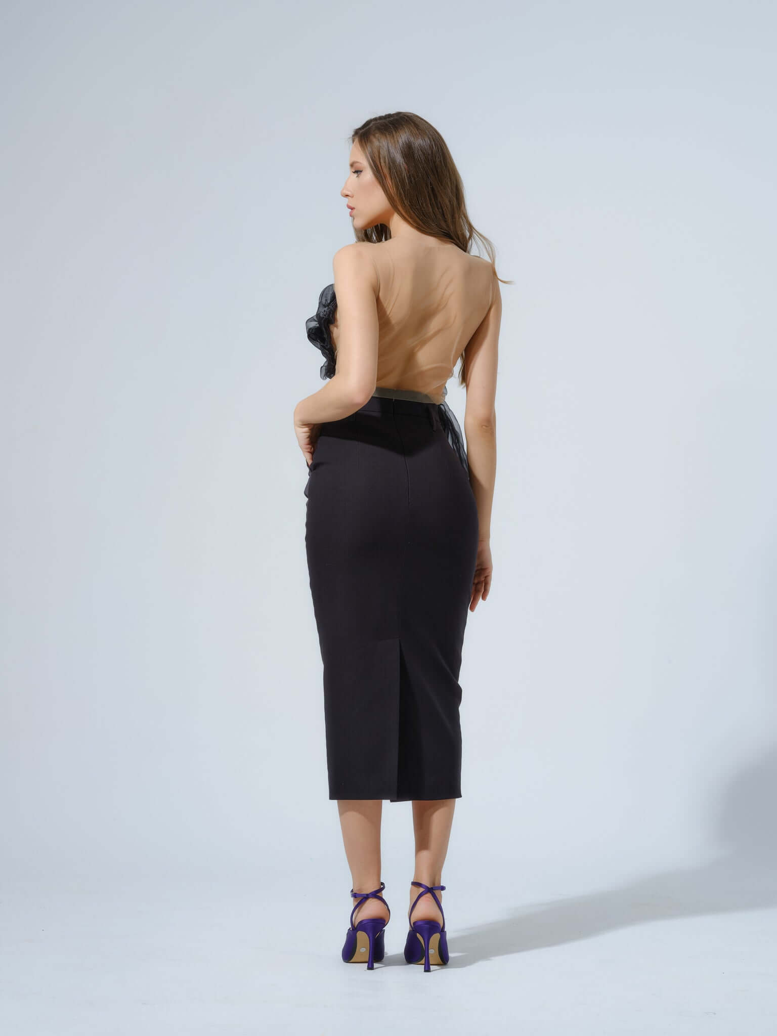 Chic Impressions Pencil Midi Skirt by Tia Dorraine Women's Luxury Fashion Designer Clothing Brand