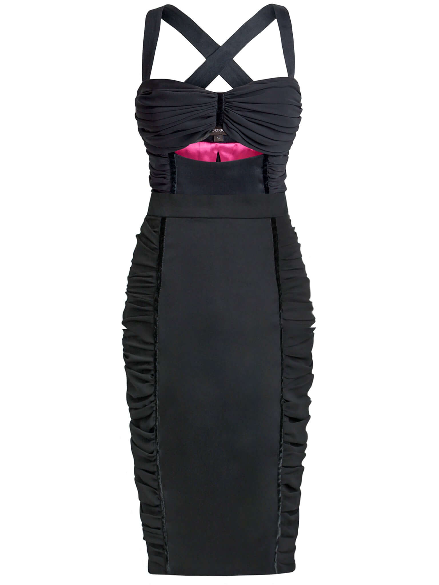 Centre Stage Bodycon Midi Dress - Black by Tia Dorraine Women's Luxury Fashion Designer Clothing Brand