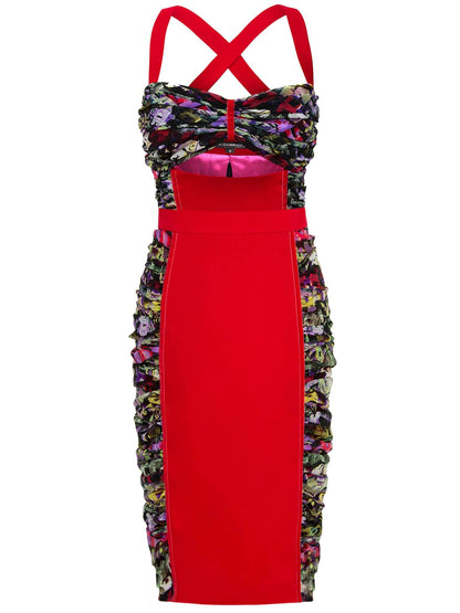 Centre Stage Bodycon Midi Dress - Red by Tia Dorraine Women's Luxury Fashion Designer Clothing Brand