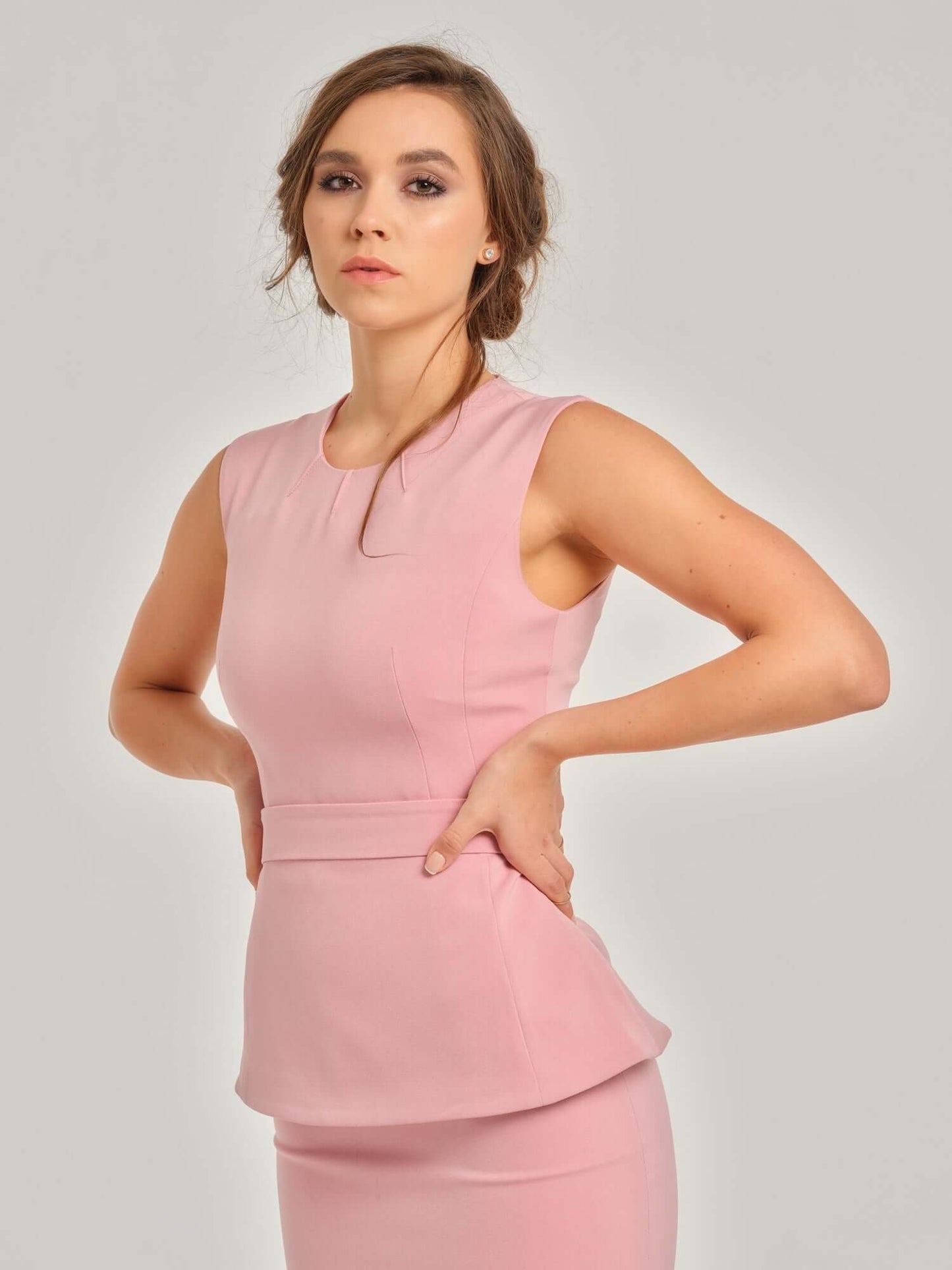 Cotton Candy Sleeveless Waist-Fitted Top by Tia Dorraine Women's Luxury Fashion Designer Clothing Brand