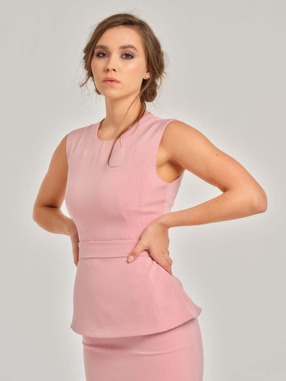 Cotton Candy Sleeveless Waist-Fitted Top by Tia Dorraine Women's Luxury Fashion Designer Clothing Brand
