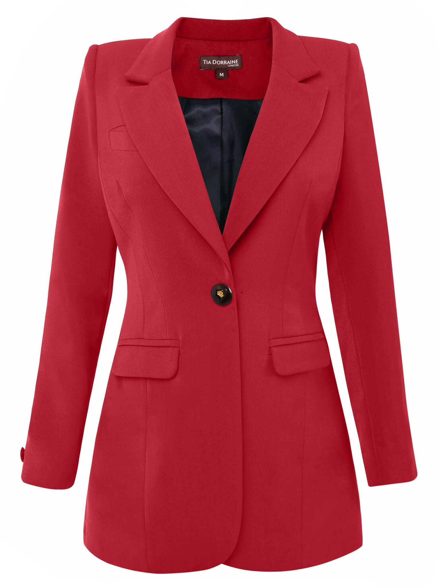 Fierce Red Timeless Classic Blazer by Tia Dorraine Women's Luxury Fashion Designer Clothing Brand