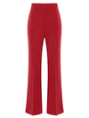 Fierce Red High-Waist Flared Trousers