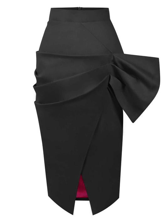 Glam Leisure Bodycon Midi Skirt - Black Tia Dorraine
