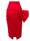 Glam Leisure Bodycon Midi Skirt - Red