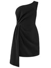 Iconic Glamour Draped Short Dress - Black