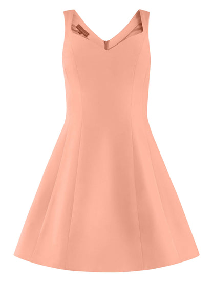 Tia DorraineLove Letter Flared Mini DressBring an air of effortless femininity to your edits with this romantic mini dress. Its sleeveless silhouette is cut from stretch crepe, detailed with a flattering sweetheart neckline, and a flared skirt. It is full
