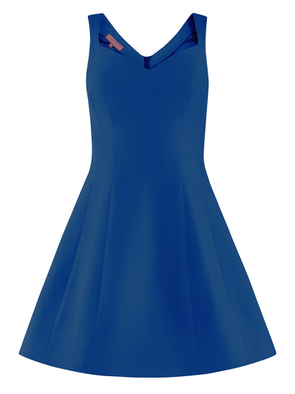 Tia DorraineLove Letter Flared Mini Dress - Royal AzureBring an air of effortless femininity to your edits with this romantic mini dress. Its sleeveless silhouette is cut from stretch crepe, detailed with a flattering sweetheart neckline, and a flared ski