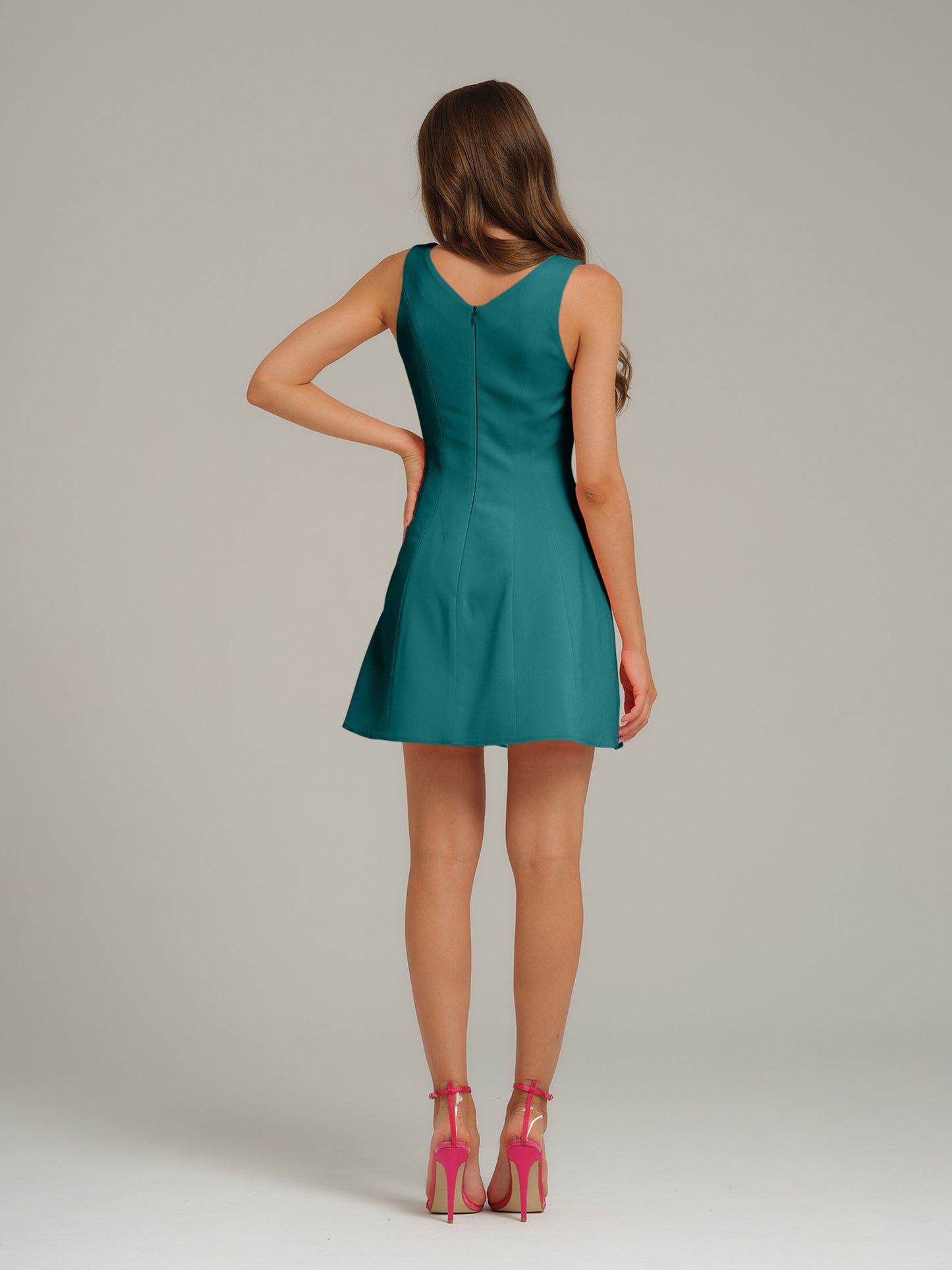 Tia DorraineLove Letter Flared Mini Dress - Magic BlueBring an air of effortless femininity to your edits with this romantic mini dress. Its sleeveless silhouette is cut from stretch crepe, detailed with a flattering sweetheart neckline, and a flared skir
