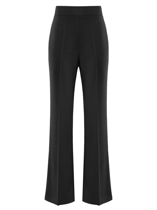 Tia Dorraine Magnetic Power High-Waist Flared Trousers These classic flared trousers would fit perfectly in any woman’s capsule wardrobe. With their full length, they can be worn with heeled boots or high heels in the office. The trousers feature a classi