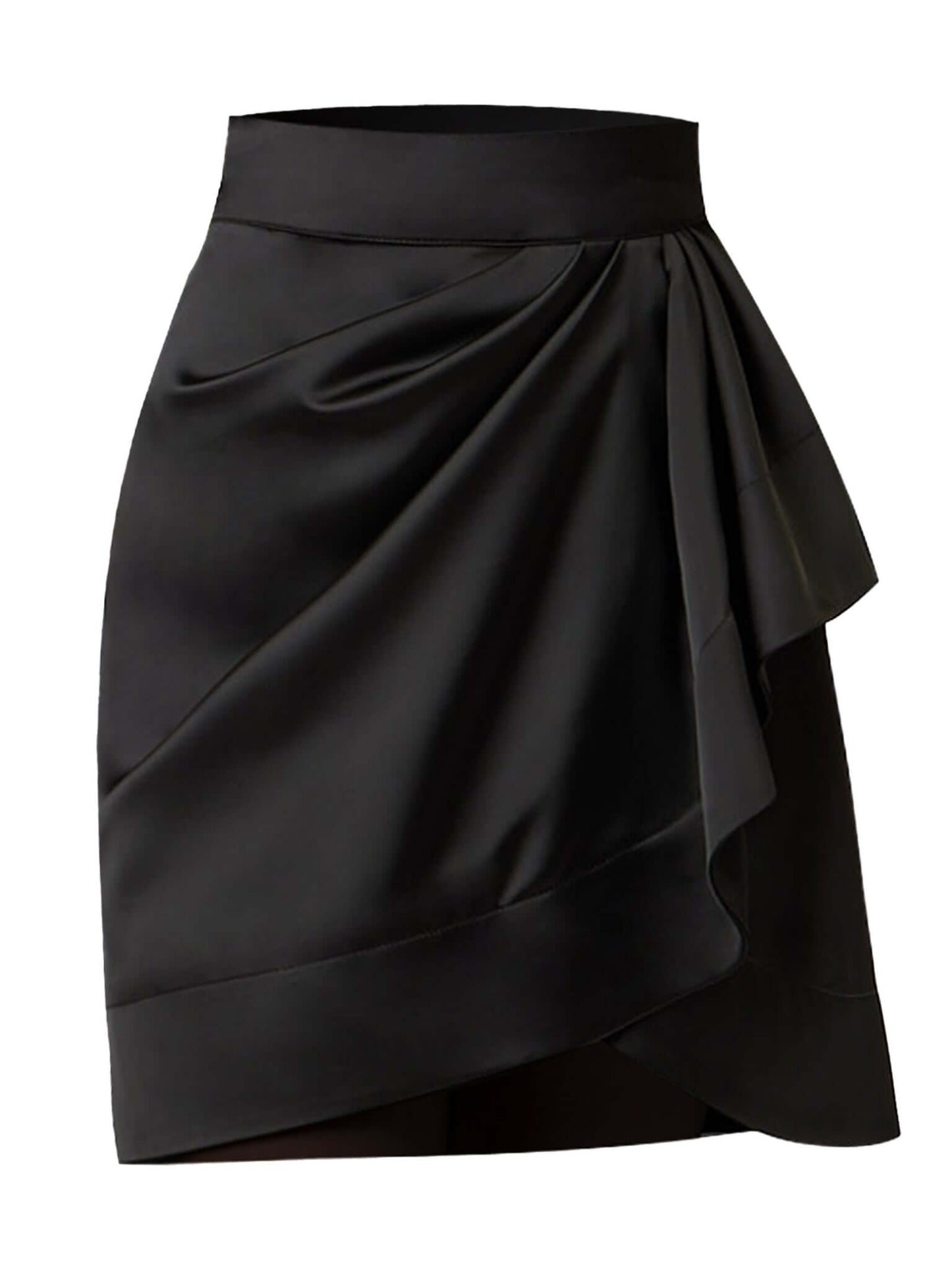 Meet Me Tonight Draped Satin Skirt by Tia Dorraine Women's Luxury Fashion Designer Clothing Brand