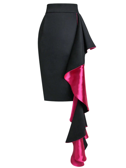 More is More Bodycon Midi Skirt - Black by Tia Dorraine Women's Luxury Fashion Designer Clothing Brand