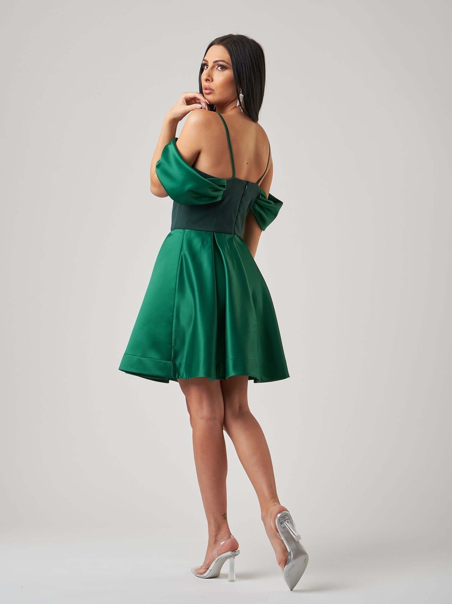 Mystique Flared Mini Dress - Green Tia Dorraine