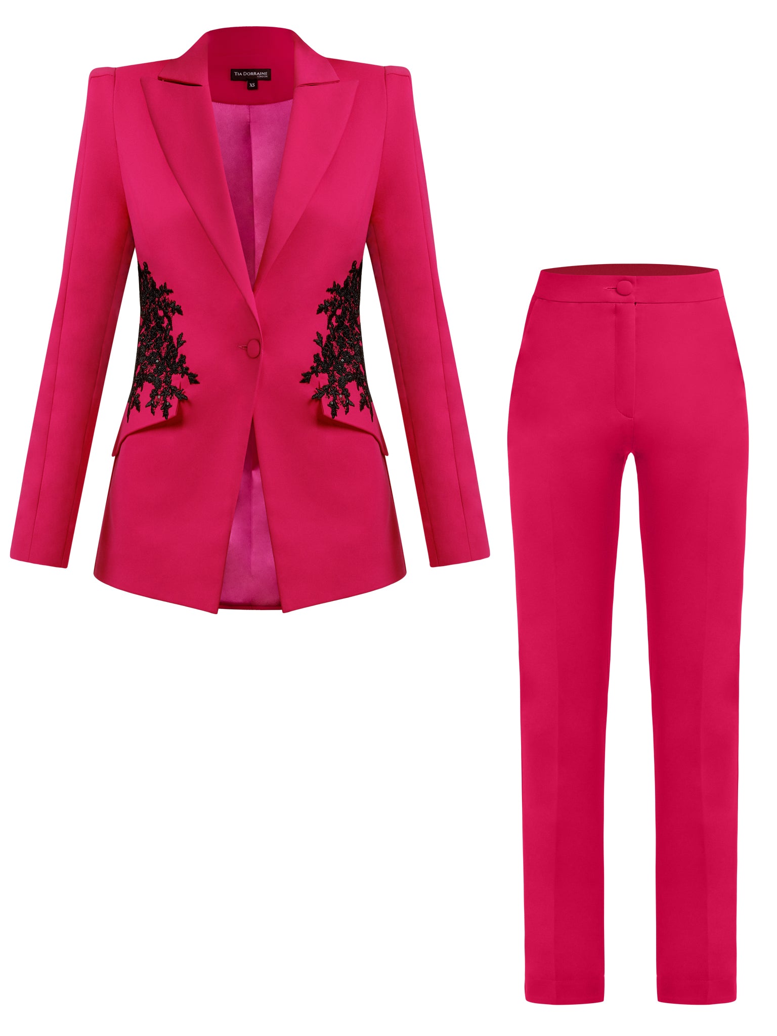 Fantasy Tailored Suit with Embroidery - Pink by Tia Dorraine Women's Luxury Fashion Designer Clothing Brand
