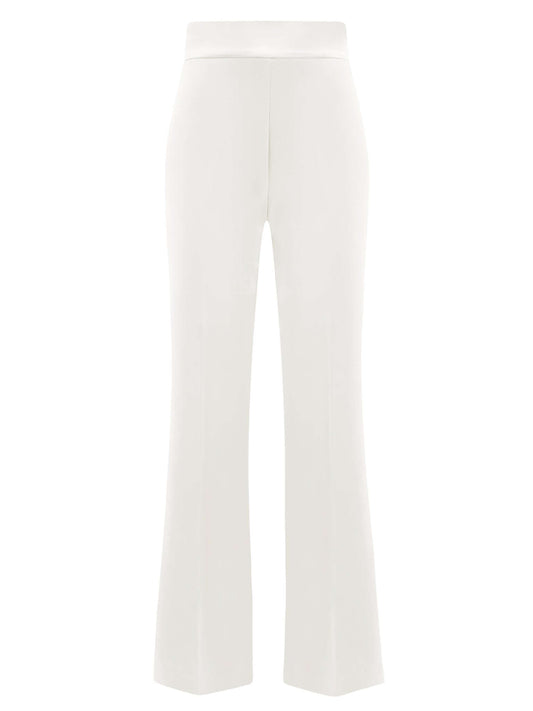 Tia Dorraine Rare Pearl High-Waist Flared Trousers Sharply tailored to inject ensembles with confidence, these pants will fit perfectly in your capsule wardrobe. Expect a fusion of classic sophistication and contemporary style in this investment piece.