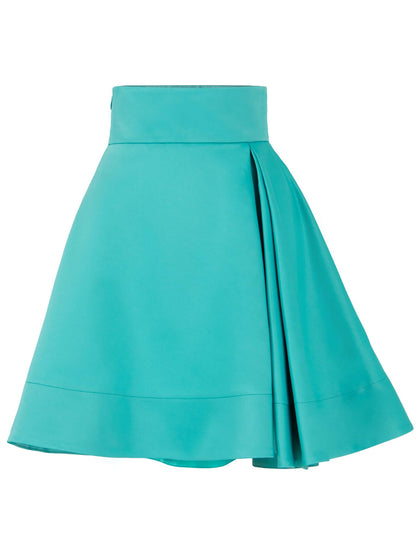 Ray of Sunshine A-line Mini Skirt - Biscay Green Tia Dorraine