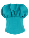 Ray of Sunshine Corset Bustier Top - Teal Blue
