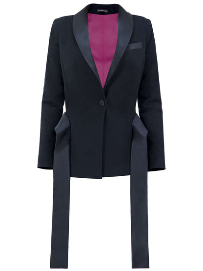 Suit It Up Classic Blazer with Satin Details Tia Dorraine