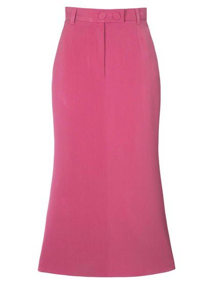 Tia Dorraine Sweet Desire Flared Midi Skirt This beautiful trumpet shaped midi skirt is a chic take on a timeless silhouette. Designed from stretch crepe, it sits comfortably high on the waist and skims the figure to a midi flared hemline finish. This inv