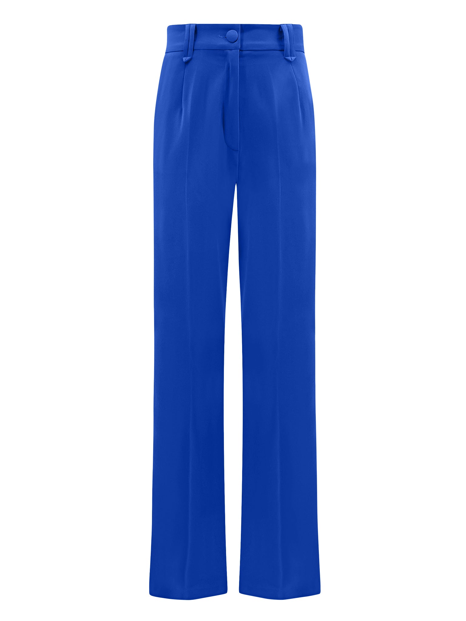 Royal Azure High-Waist Straight-Leg Trousers by Tia Dorraine Women's Luxury Fashion Designer Clothing Brand