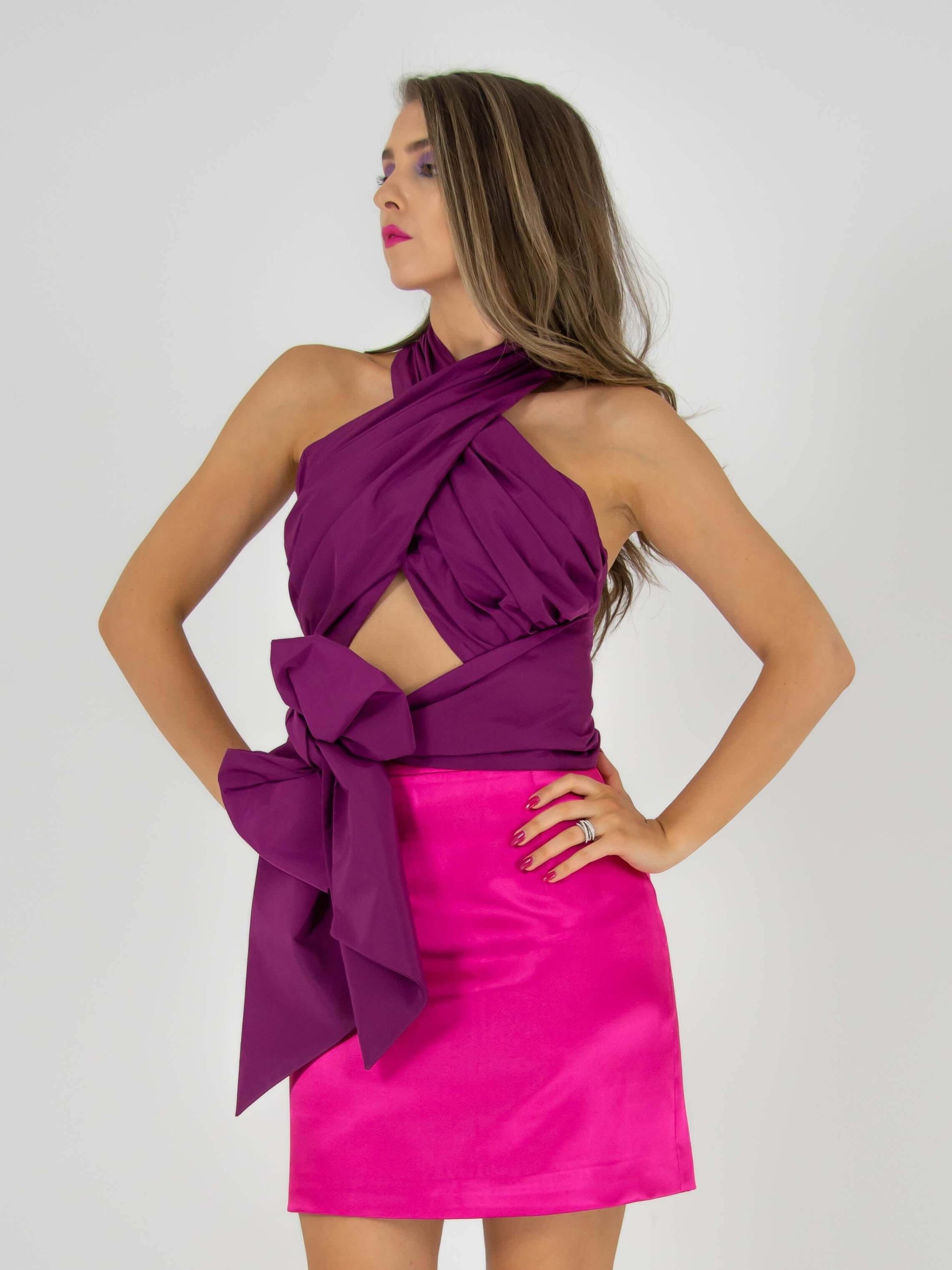 Vision of Love A-Line Mini Skirt - Pink by Tia Dorraine Women's Luxury Fashion Designer Clothing Brand